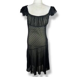 Black Babydoll Dress Womens Size XL (Runs Small) Whimsigoth Dark Coquette Hoco